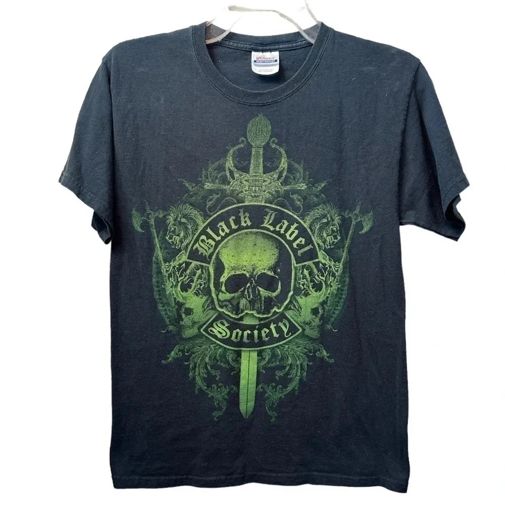 Black Label Society‎ T Shirt, Green On Black.